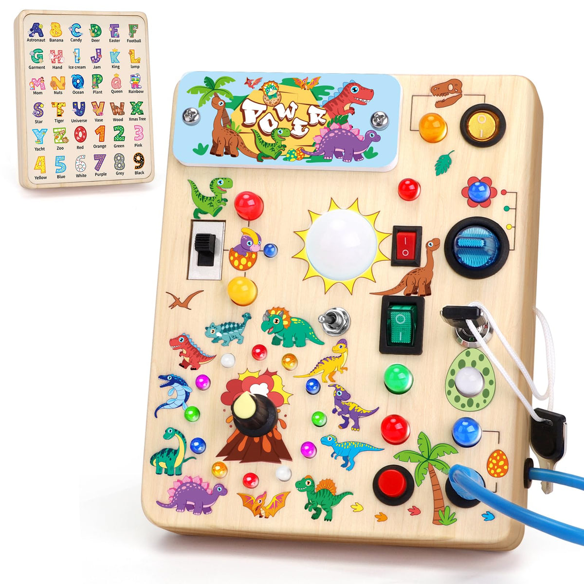Grarain Busy Board for Toddlers - Montessori Educational Toy for 1-3 Year Old Boys & Girls | Travel-Friendly Sensory Learning Activity | Ideal for Kids with Autism(Clocks Busy Board)