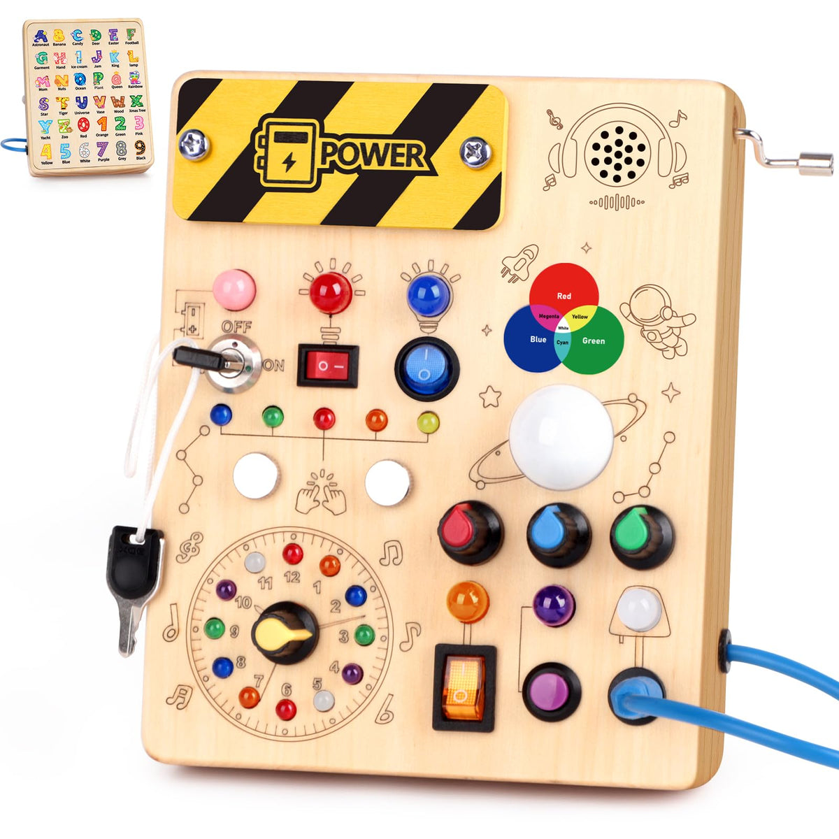 Grarain Busy Board for Toddlers - Montessori Educational Toy for 1-3 Year Old Boys & Girls | Travel-Friendly Sensory Learning Activity | Ideal for Kids with Autism(Clocks Busy Board)