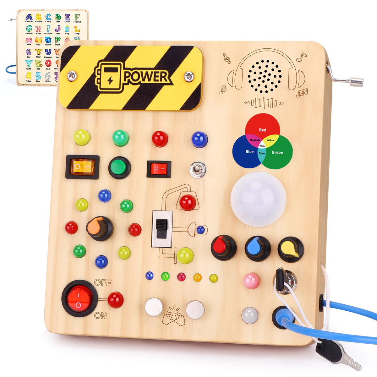 Grarain Busy Board for Toddlers - Montessori Educational Toy for 1-3 Year Old Boys & Girls | Travel-Friendly Sensory Learning Activity | Ideal for Kids with Autism(Clocks Busy Board)