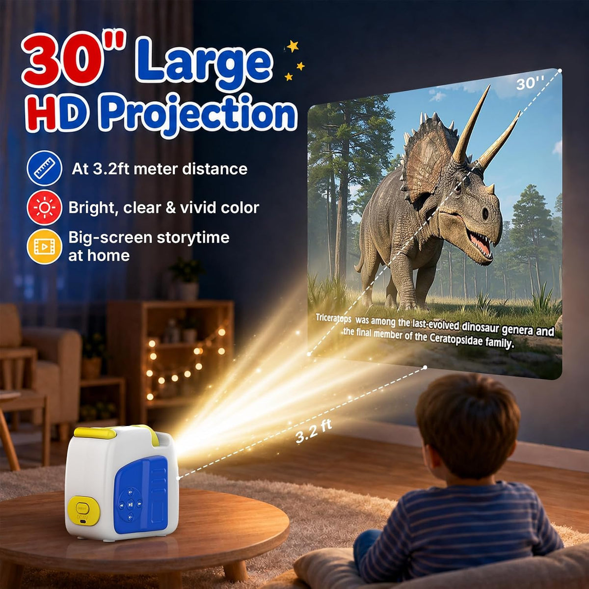 Story Dream Machine, Kids Projector, 4K HD Book Projector w/ 6 Story Cards