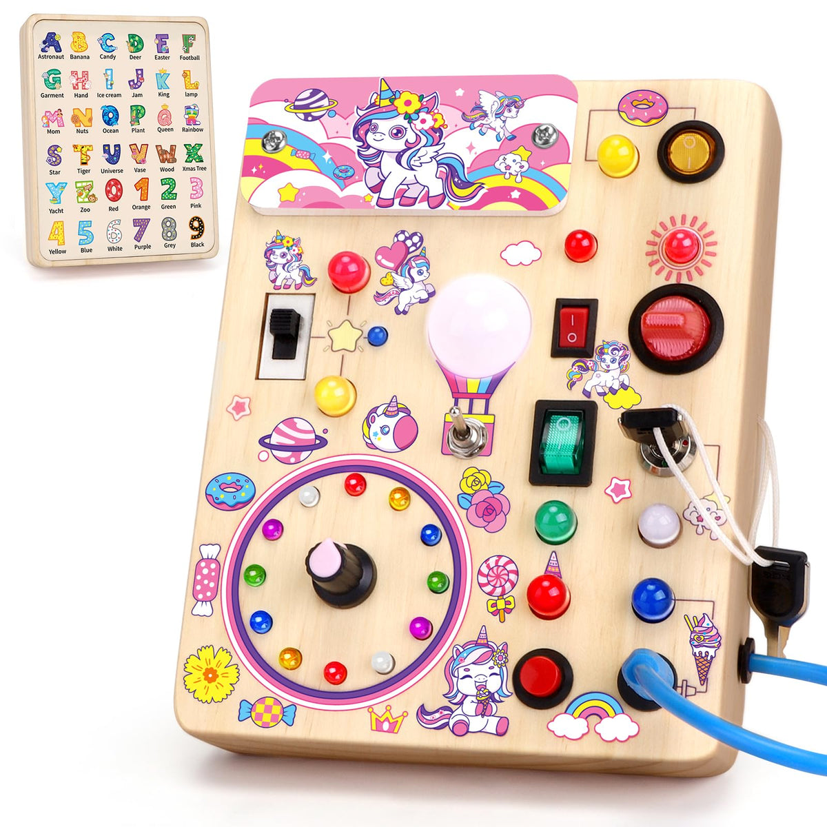 Grarain Busy Board for Toddlers - Montessori Educational Toy for 1-3 Year Old Boys & Girls | Travel-Friendly Sensory Learning Activity | Ideal for Kids with Autism(Clocks Busy Board)